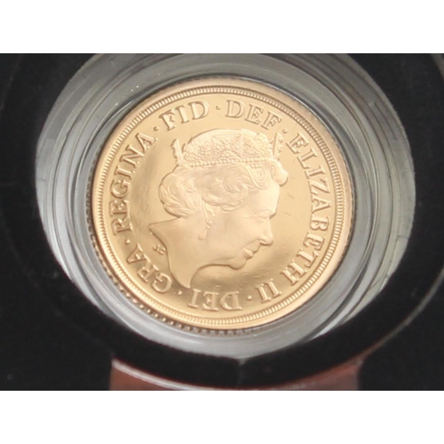 1233 - Gold Coins - Half Sovereign - 2018 Queen Elizabeth II gold proof coin, with original box and paperwo... 