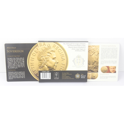 1241 - Gold Coins - Half Sovereign - 2012 Queen Elizabeth II uncirculated coin, with original packet and pa... 