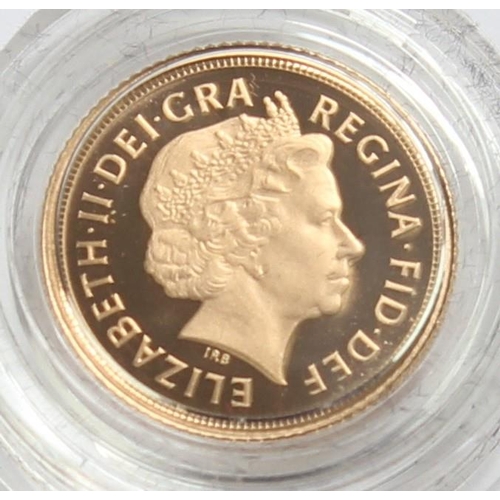 1243 - Gold Coins - Half Sovereign - 2010 Queen Elizabeth II gold proof coin, with original box and paperwo... 