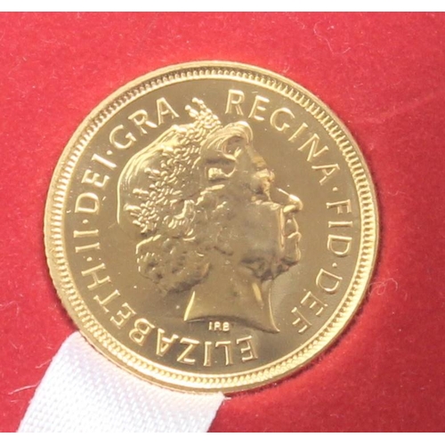 1248 - Gold Coins - Half Sovereign - 2005 Queen Elizabeth II uncirculated coin, with red box, unusual desig... 