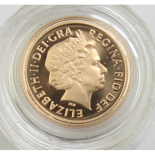 1254 - Gold Coins - Half Sovereign - 1998 Queen Elizabeth II gold proof coin, with original box and paperwo... 