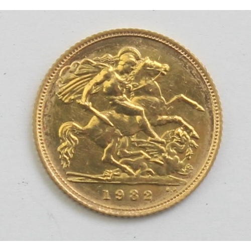 1257 - Gold Coins - Half Sovereign - 1982 Queen Elizabeth II gold coin, with in red box