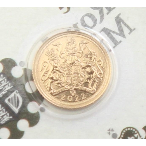 1258 - Gold Coins - Quarter Sovereign - 2022 Queen Elizabeth II Platinum Jubilee uncirculated gold coin, in... 