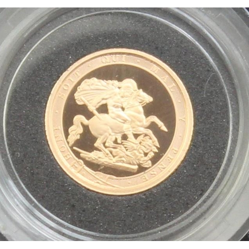 1260 - Gold Coins - Quarter Sovereign - 2017 Queen Elizabeth II gold proof coin, in original box with paper... 