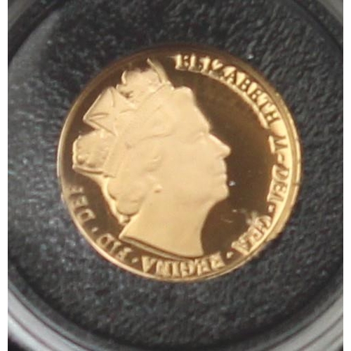 1261 - Gold Coins - Quarter Sovereign - 2016 Queen Elizabeth II gold proof coin, in original box with paper... 