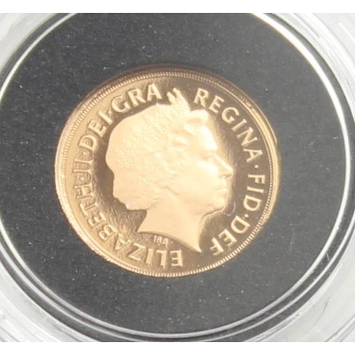 1266 - Gold Coins - Quarter Sovereign - 2010 Queen Elizabeth II gold proof coin, in original box with paper... 