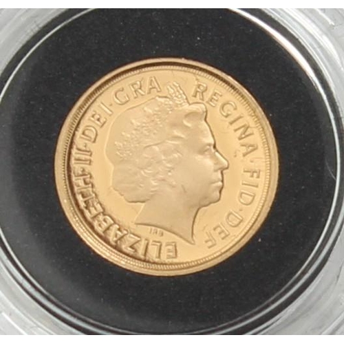 1267 - Gold Coins - Quarter Sovereign - 2009 Queen Elizabeth II gold proof coin, in original box with paper... 