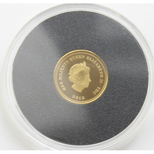 1271 - Gold Coins - Tristan da Cunha 2013 60th Anniversary of the Coronation Queen Elizabeth II, 9ct gold, ... 