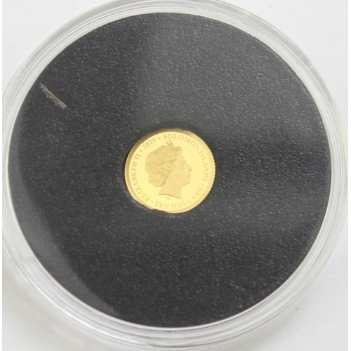 1271A - Gold Coins - Solomon Islands 2020 .9999 gold proof $10 75th anniversary of D-Day coin, 0.5g, in pouc... 