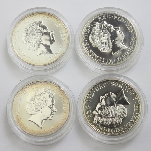 1272 - Silver coins - Britannia - Britannia Design brilliant uncirculated 4 coin set, 1999, 2001, 2003 & 20... 