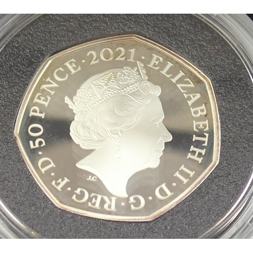 1283 - Silver coins - Royal Mint UK22DDSP 2021 50th Anniversary of Decimal Day silver proof 50p coin, boxed... 