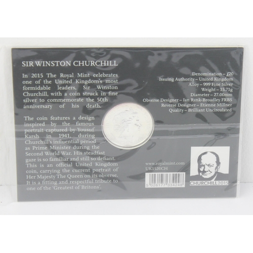 1292 - Silver coins - Royal Mint UK1520CH 2015 Sir Winston Churchill £20 fine silver Brilliant Uncirculated... 