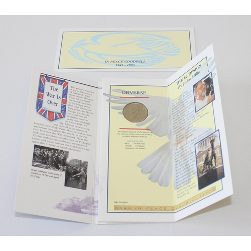 1299M - 3 assorted boxed coin sets to inc 1970, 1996 & 1997 and a 1995 Dove of Peace £2 coin in folder (4)