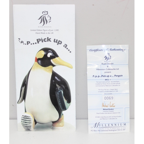 1637 - Advertising Figures - a Royal Doulton limited edition figure of Pick Up A Penguin, edition number 69... 