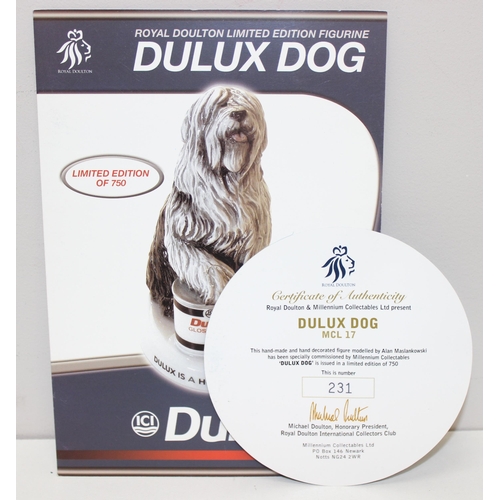 1652 - Advertising Figures - a Royal Doulton limited edition figure of the Dulux Dog, edition number 213, b... 