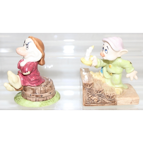 1667 - Royal Doulton figures of Snow White & The 7 Dwarfs (2 of Dopey but different designs), all with orig... 