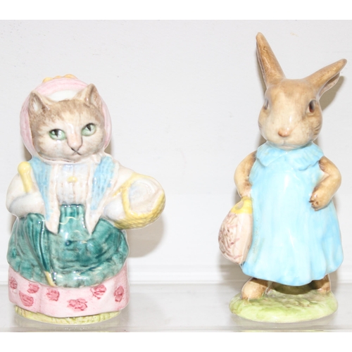 1669 - A qty of Beatrix Potter Beswick figures to incl Mrs Flopsy Bunny, Cousin Ribby, Fierce Bad Rabbit et... 