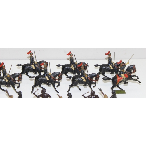 616 - Qty of assorted painted lead soldiers, mainly Britains soldiers to include Life Guards, Argyll & Sut... 