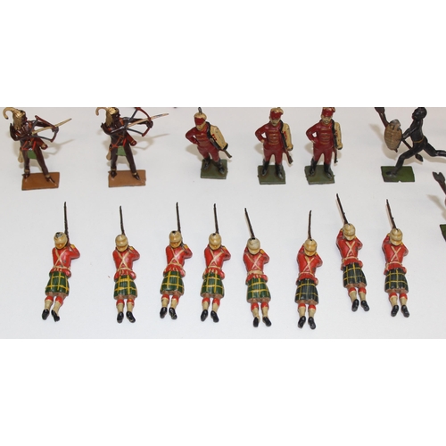 616 - Qty of assorted painted lead soldiers, mainly Britains soldiers to include Life Guards, Argyll & Sut... 