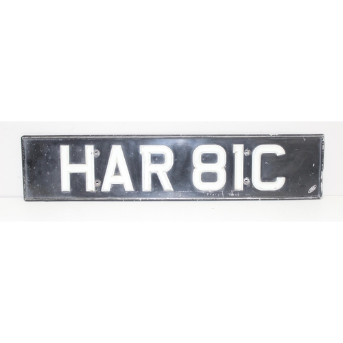 731 - A set of 1962 vintage white on black car registration number plates 'HAR 81C'