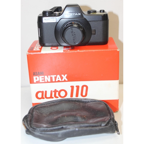 746 - Qty of assorted cameras and accessories to inc an Asahi Pentax auto 110 in box, Agfa Record II, Ensi... 