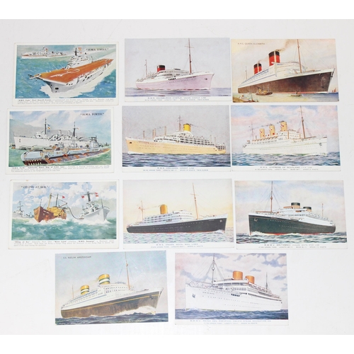 574 - Qty of assorted vintage postcards to inc transportation related, steamer ships, aeroplanes etc