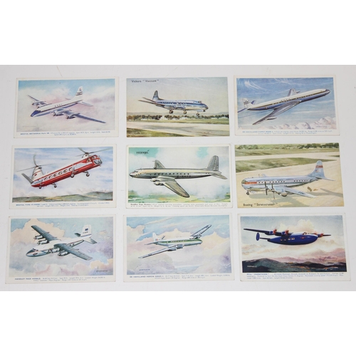 574 - Qty of assorted vintage postcards to inc transportation related, steamer ships, aeroplanes etc