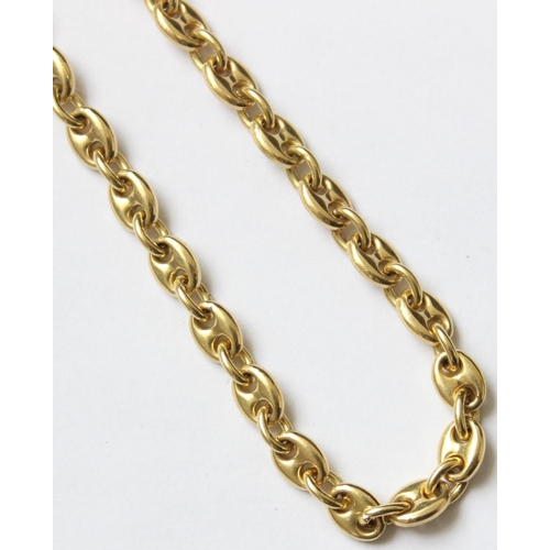 1100 - An Italian 18ct gold marine chain link bracelet, marked and XRF confirmed, approx 20cm long, approx ... 