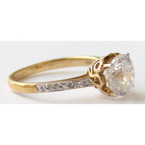 1135 - An impressive 9ct gold and white stone dress ring, marked 9k and XRF confirmed, approx size N, appro... 