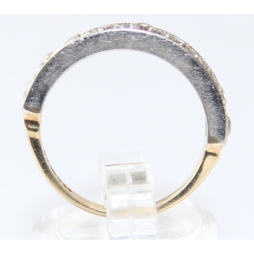 1136 - 9ct white and yellow gold half eternity ring set with white stones, marked and XRF confirmed, approx... 