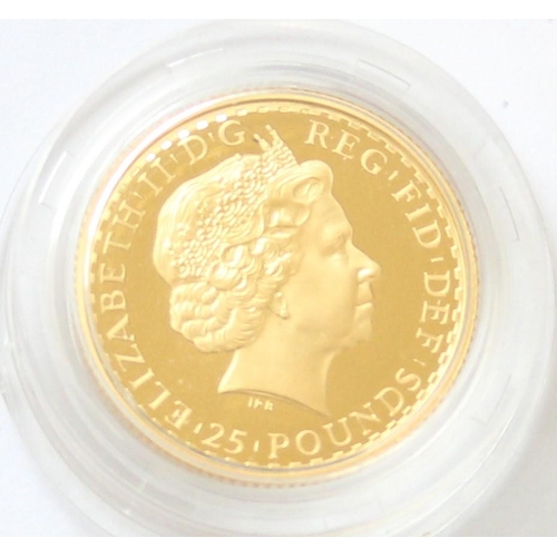 1210 - Gold Coins - 1999 Gold Proof 1/4 (quarter) ounce Britannia coin, Limited Edition of 1000, 8.513g tot... 