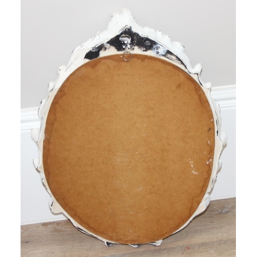 460F - 2 vintage mirrors with distressed ornate frames, largest approx 72 x 42cm