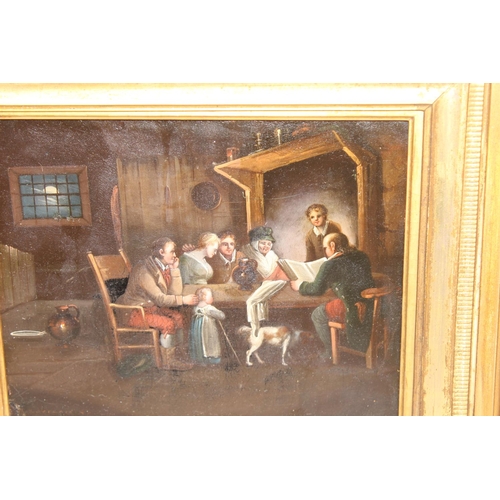 460A - Circle of Sir David Wilkie, R.A. (Scottish, 1785 - 1841): Original oil on japanned tin panel of a fa... 