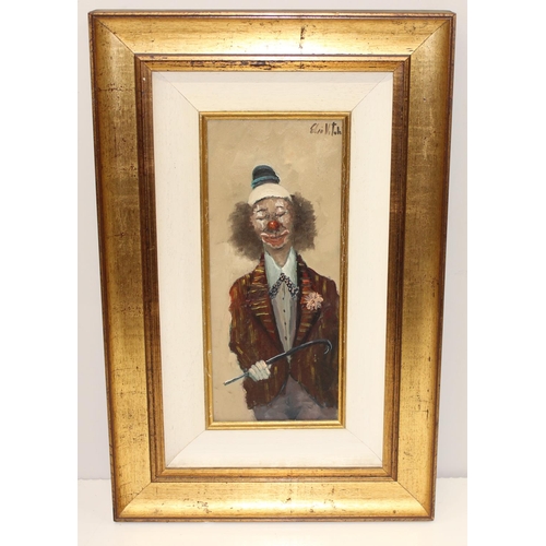 460C - Elio Vitali (Italian, XX): Original oil on canvas portrait of a holding a cane, signed top right, wi... 