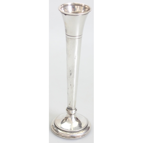 1002 - A vintage silver filled bud vase, Birmingham 1975 by PH Vogel & Co, approx 17cm tall, approx 63.38g ... 