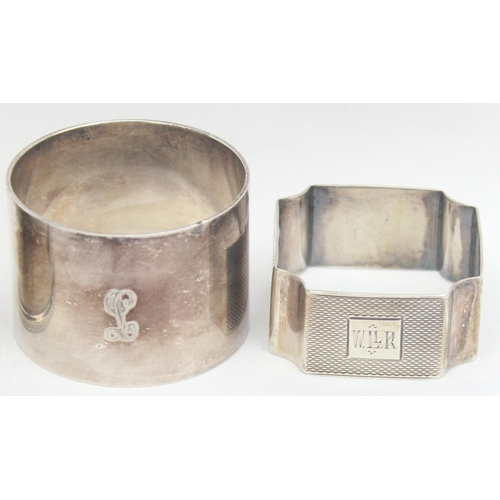 1016 - 4 assorted silver napkin rings, all with English hallmarks, various dates and makers, approx 98.68g ... 