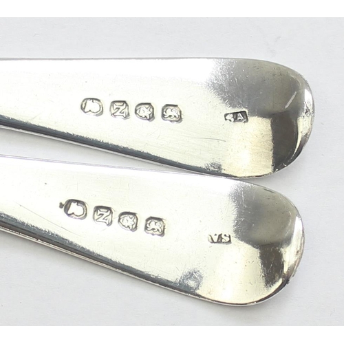 1080 - A pair of Georgian silver serving spoons, London 1808 by Stephen Adams, each approx 22cm long, appro... 