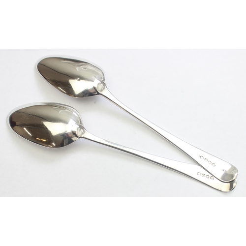 1080 - A pair of Georgian silver serving spoons, London 1808 by Stephen Adams, each approx 22cm long, appro... 