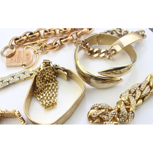 1146 - Qty of assorted gold plated bangles and bracelets, approx 410.48g gross (10)