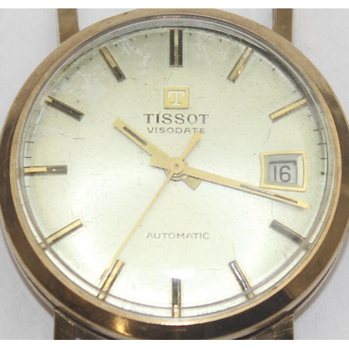 1319 - A vintage 9ct gold cased Tissot Visodate Automatic wristwatch, automatic movement with date aperture... 