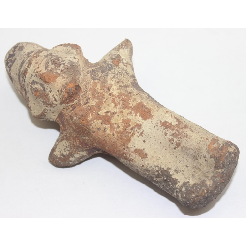 1550 - 2 items of interesting pottery to inc a Pre-Columbian style Jalisco style figure, approx 15cm tall a... 