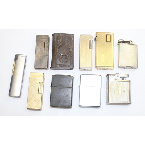 1693 - Qty of assorted lighters etc to inc Zippo, Dunhill, Clark Firefly, Ronson etc