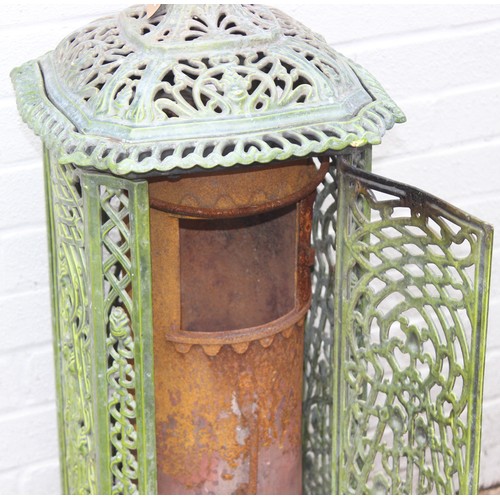 390 - An Art Nouveau period green enamel cast iron wood burning stove by Nestor Martin of Belgium, approx ... 