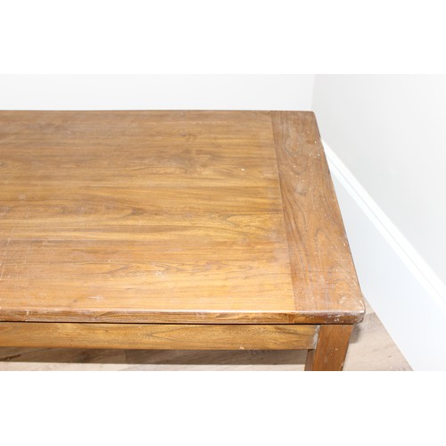 69 - Vintage wooden kitchen table, either oak, ash or elm, approx 150 W x 74 D x 76cm H