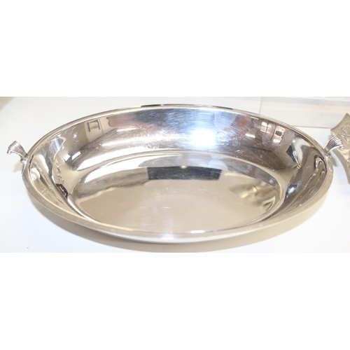 1058 - Qty of silver-plated items to incl serving tray, gravy boat, serving spoon, tureen etc, approx 6.4kg... 