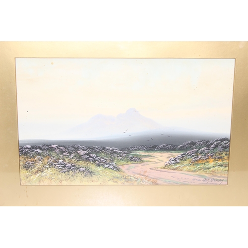 450X - Ben Graham (1886-1949): 2 original watercolour mountainous landscapes in glazed gilt frames, signed ... 