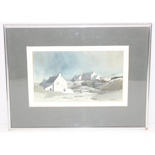 499 - Don Pedel (XX), watercolour of a group of coastal cottages, signed and dated lower right 1980, appro... 