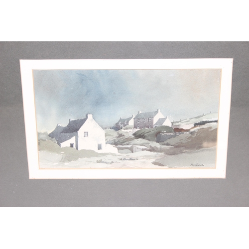 499 - Don Pedel (XX), watercolour of a group of coastal cottages, signed and dated lower right 1980, appro... 