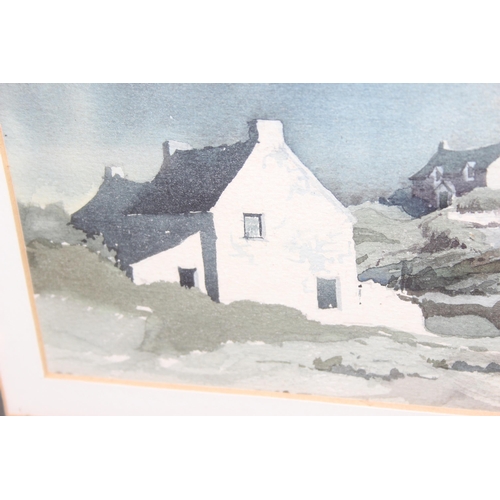 499 - Don Pedel (XX), watercolour of a group of coastal cottages, signed and dated lower right 1980, appro... 