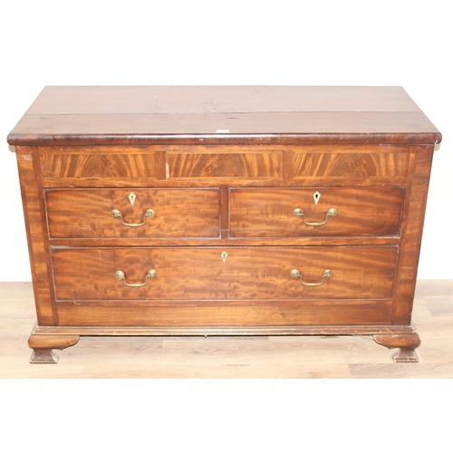 20 - An unusual antique Mahogany chest of drawers with secret drawer, approx 132 x 55 x 83cm